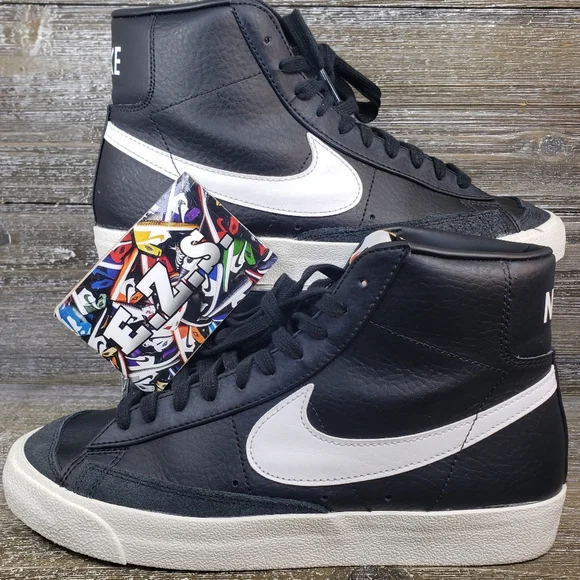 Nike Shoes Nike Blazer Mid 77 Vintage Bq686002 Black Leather